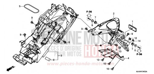 GARDE-BOUE ARRIERE CB500XAJ de 2018